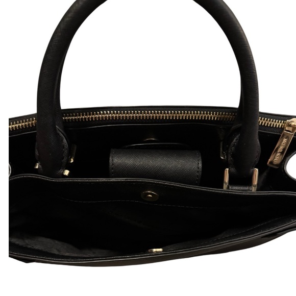 Michaels Kors New Karla East West Medium Leather Satchel Black Handbag - Picture 5 of 6